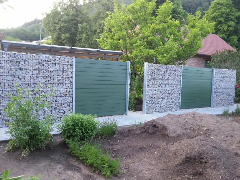 Kombination Steinwand und Lärmschutz